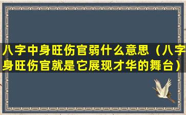 八字中身旺伤官弱什么意思（八字身旺伤官就是它展现才华的舞台）