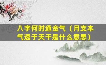 八字何时通金气（月支本气透于天干是什么意思）