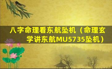 八字命理看东航坠机（命理玄学讲东航MU5735坠机）