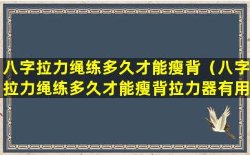 八字拉力绳练多久才能瘦背（八字拉力绳练多久才能瘦背拉力器有用吗）