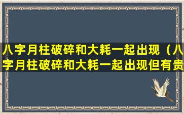 八字月柱破碎和大耗一起出现（八字月柱破碎和大耗一起出现但有贵人）