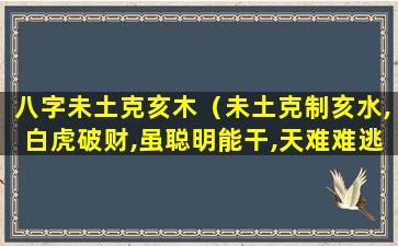 八字未土克亥木（未土克制亥水,白虎破财,虽聪明能干,天难难逃）