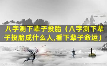 八字测下辈子投胎（八字测下辈子投胎成什么人,看下辈子命运）