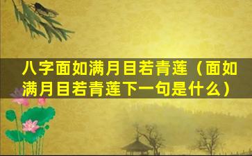 八字面如满月目若青莲（面如满月目若青莲下一句是什么）