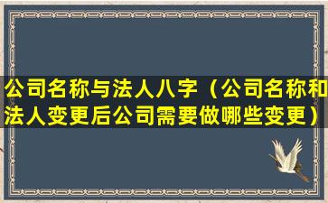 公司名称与法人八字（公司名称和法人变更后公司需要做哪些变更）