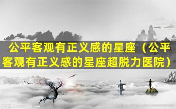 公平客观有正义感的星座（公平客观有正义感的星座超脱力医院）