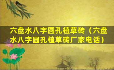 六盘水八字圆孔植草砖（六盘水八字圆孔植草砖厂家电话）