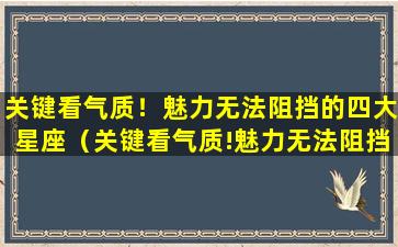 关键看气质！魅力无法阻挡的四大星座（关键看气质!魅力无法阻挡的四大星座）