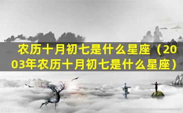 农历十月初七是什么星座（2003年农历十月初七是什么星座）