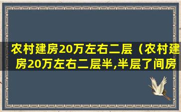 农村建房20万左右二层（农村建房20万左右二层半,半层了间房）