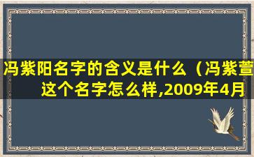 冯紫阳名字的含义是什么（冯紫萱这个名字怎么样,2009年4月30日女孩）