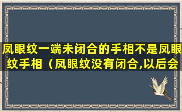 凤眼纹一端未闭合的手相不是凤眼纹手相（凤眼纹没有闭合,以后会闭合吗）