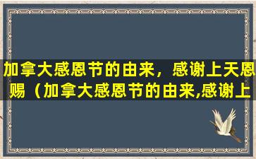 加拿大感恩节的由来，感谢上天恩赐（加拿大感恩节的由来,感谢上天恩赐）