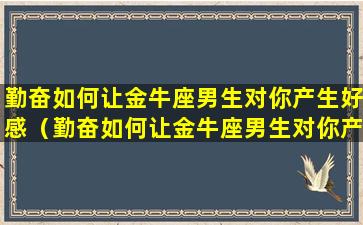 勤奋如何让金牛座男生对你产生好感（勤奋如何让金牛座男生对你产生好感呢）