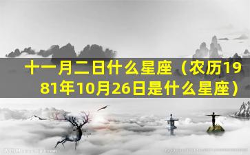 十一月二日什么星座（农历1981年10月26日是什么星座）