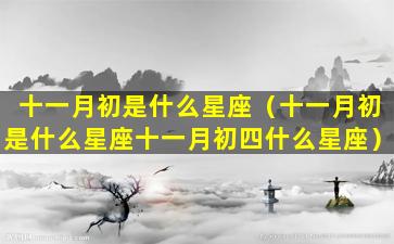 十一月初是什么星座（十一月初是什么星座十一月初四什么星座）