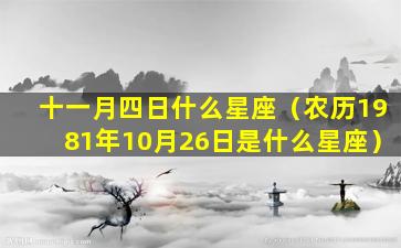 十一月四日什么星座（农历1981年10月26日是什么星座）