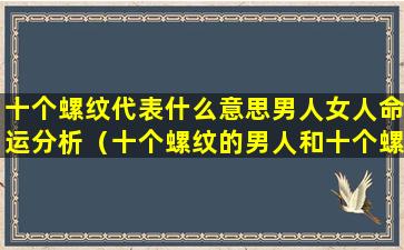 十个螺纹代表什么意思男人女人命运分析（十个螺纹的男人和十个螺纹的女人般配吗）