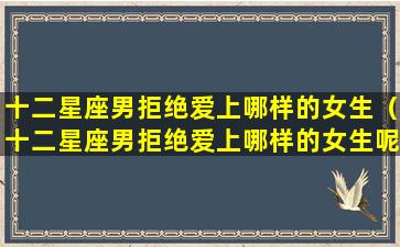 十二星座男拒绝爱上哪样的女生（十二星座男拒绝爱上哪样的女生呢）