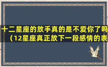 十二星座的放手真的是不爱你了吗（12星座真正放下一段感情的表现）