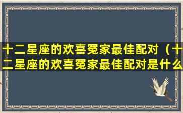 十二星座的欢喜冤家最佳配对（十二星座的欢喜冤家最佳配对是什么）