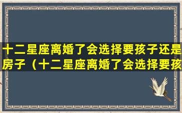 十二星座离婚了会选择要孩子还是房子（十二星座离婚了会选择要孩子还是房子吗）