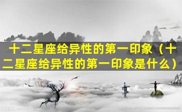 十二星座给异性的第一印象（十二星座给异性的第一印象是什么）