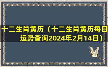 十二生肖黄历（十二生肖黄历每日运势查询2024年2月14日）