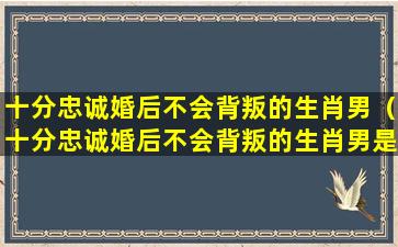 十分忠诚婚后不会背叛的生肖男（十分忠诚婚后不会背叛的生肖男是什么）