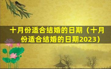 十月份适合结婚的日期（十月份适合结婚的日期2023）