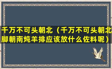 千万不可头朝北（千万不可头朝北脚朝南炖羊排应该放什么佐料呢）