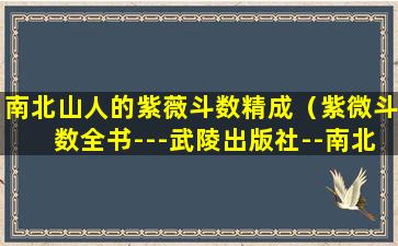 南北山人的紫薇斗数精成（紫微斗数全书---武陵出版社--南北山人）