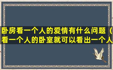 卧房看一个人的爱情有什么问题（看一个人的卧室就可以看出一个人的性格）