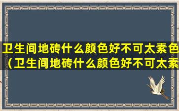 卫生间地砖什么颜色好不可太素色（卫生间地砖什么颜色好不可太素色好看）