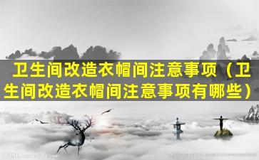 卫生间改造衣帽间注意事项（卫生间改造衣帽间注意事项有哪些）