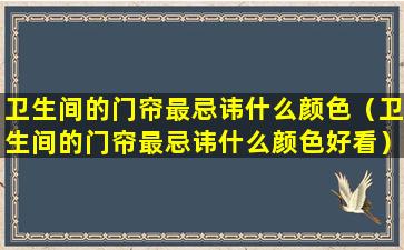 卫生间的门帘最忌讳什么颜色（卫生间的门帘最忌讳什么颜色好看）