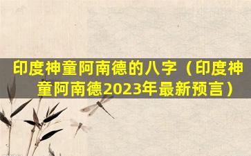 印度神童阿南德的八字（印度神童阿南德2023年最新预言）