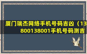 厦门瑞杰网络手机号码吉凶（13800138001手机号码测吉凶查询）