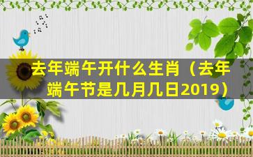 去年端午开什么生肖（去年端午节是几月几日2019）