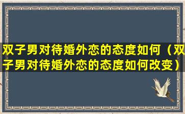 双子男对待婚外恋的态度如何（双子男对待婚外恋的态度如何改变）