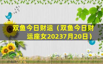 双鱼今日财运（双鱼今日财运座女20237月20日）