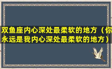 双鱼座内心深处最柔软的地方（你永远是我内心深处最柔软的地方）