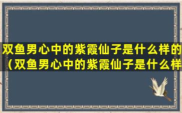 双鱼男心中的紫霞仙子是什么样的（双鱼男心中的紫霞仙子是什么样的呢）