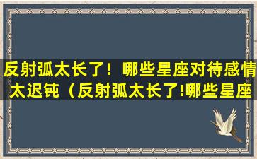 反射弧太长了！哪些星座对待感情太迟钝（反射弧太长了!哪些星座对待感情太迟钝）