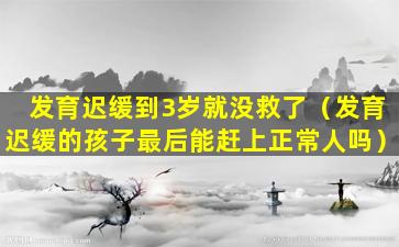 发育迟缓到3岁就没救了（发育迟缓的孩子最后能赶上正常人吗）