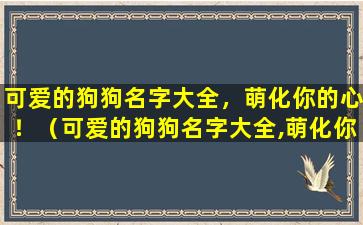 可爱的狗狗名字大全，萌化你的心！（可爱的狗狗名字大全,萌化你的心!）