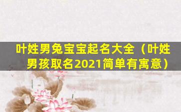 叶姓男兔宝宝起名大全（叶姓男孩取名2021简单有寓意）