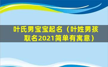 叶氏男宝宝起名（叶姓男孩取名2021简单有寓意）