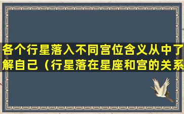 各个行星落入不同宫位含义从中了解自己（行星落在星座和宫的关系）