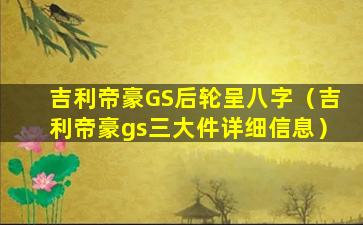 吉利帝豪GS后轮呈八字（吉利帝豪gs三大件详细信息）